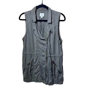 AMERICAN EAGLE GREEN GORPCORE ZIP SAFARI VEST SIZE MED LIGHTWEIGHT SUPER SOFT